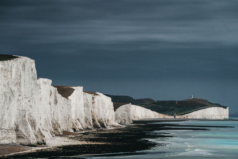 The Seven Sisters chalk cliffs in the South Downs National Park